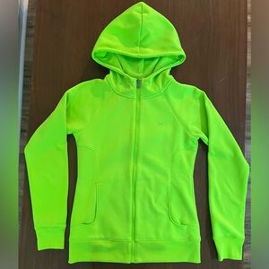 Under Armour Storm Womens Sz Small lime green Full-Zip Fleece Hoodie Jacket